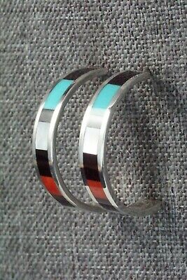 Multi Stone Inlay & Sterling Silver Earrings - Robin Chavez