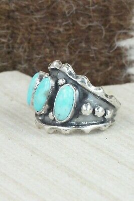 Turquoise & Sterling Silver Ring - Andrew Vandever - Size 8.75