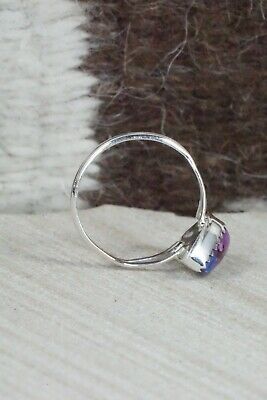 Spiny Oyster and Sterling Silver Ring - Robert Martinez - Size 8.25