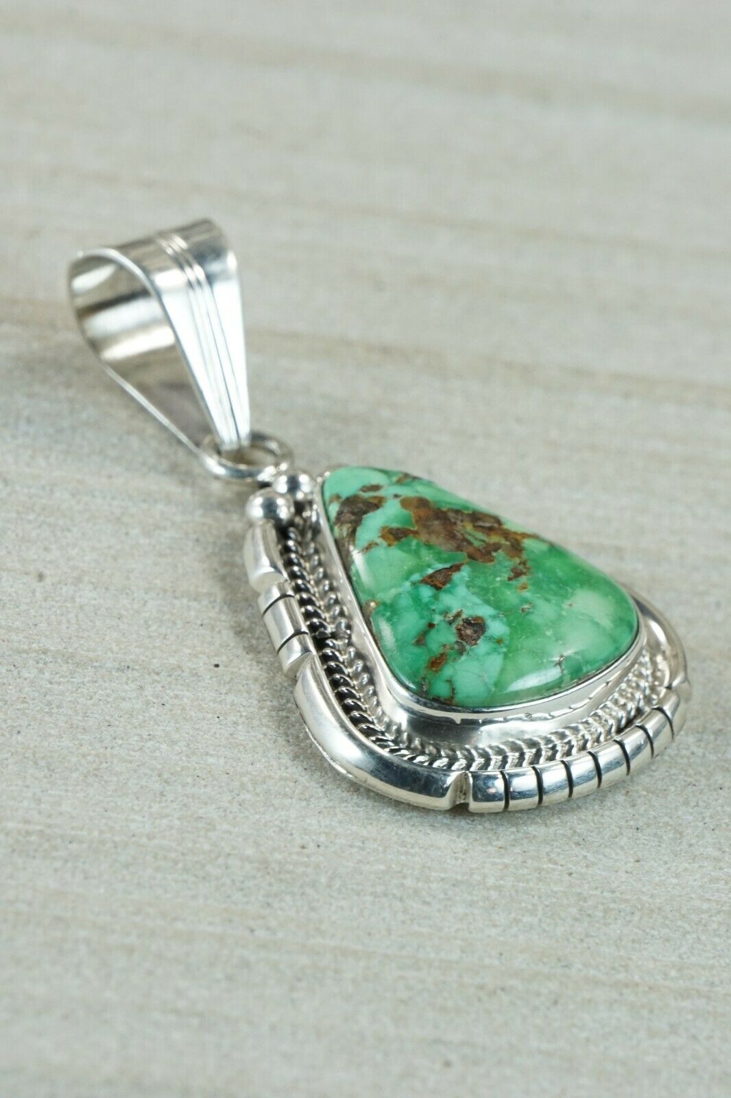 Navajo Turquoise & Sterling Silver Pendant - Samuel Yellowhair