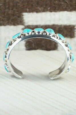 Turquoise & Sterling Silver Bracelet - Leslie Nez