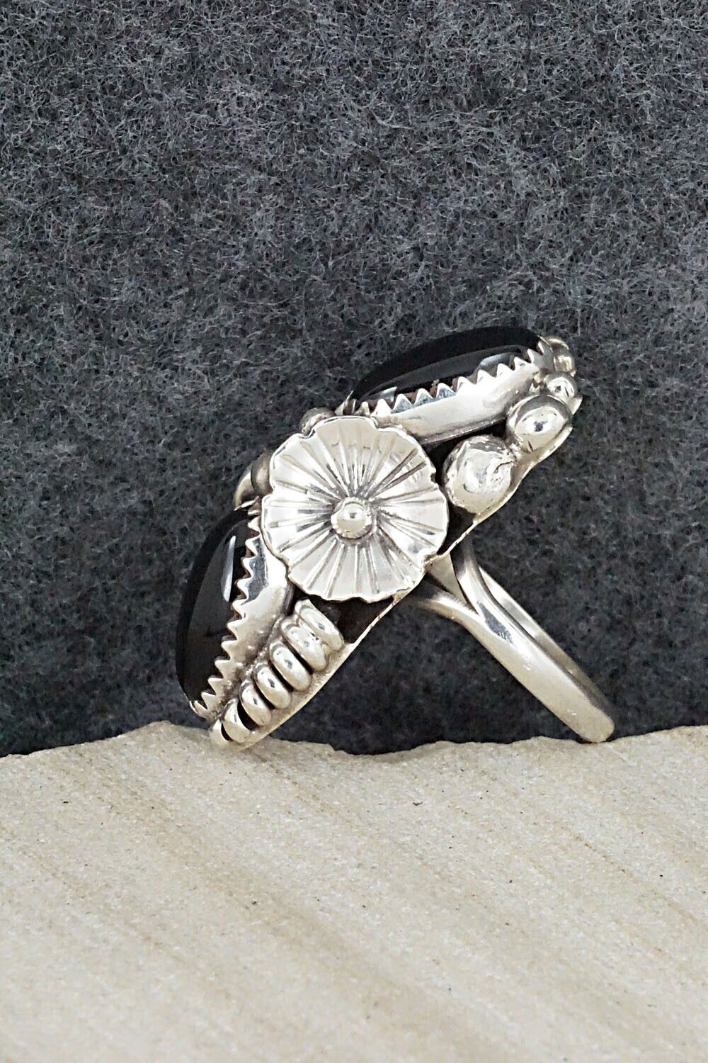 Onyx & Sterling Silver Ring - Max Calladitto - Size 5