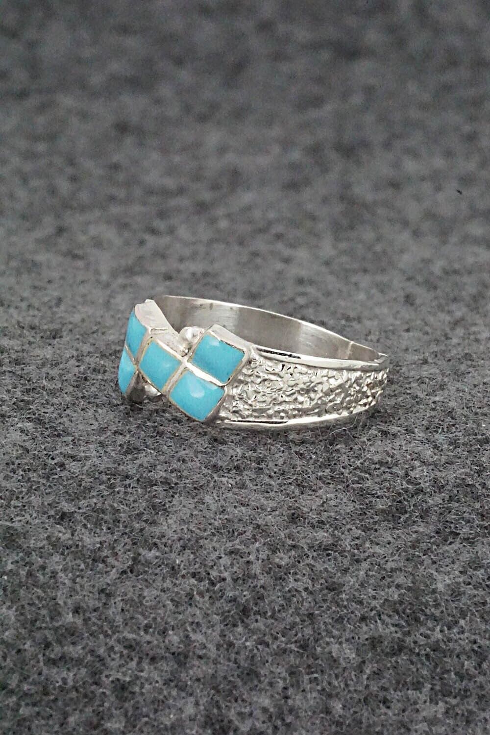 Turquoise & Sterling Silver Ring - Bonnie Quam - Size 7.5