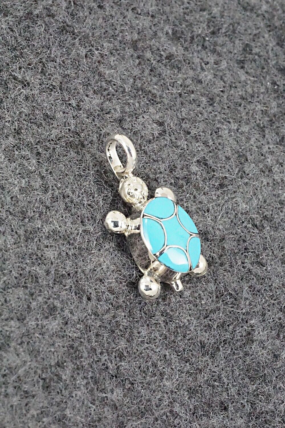 Turquoise and Sterling Silver Pendant - Amielda Peynetsa
