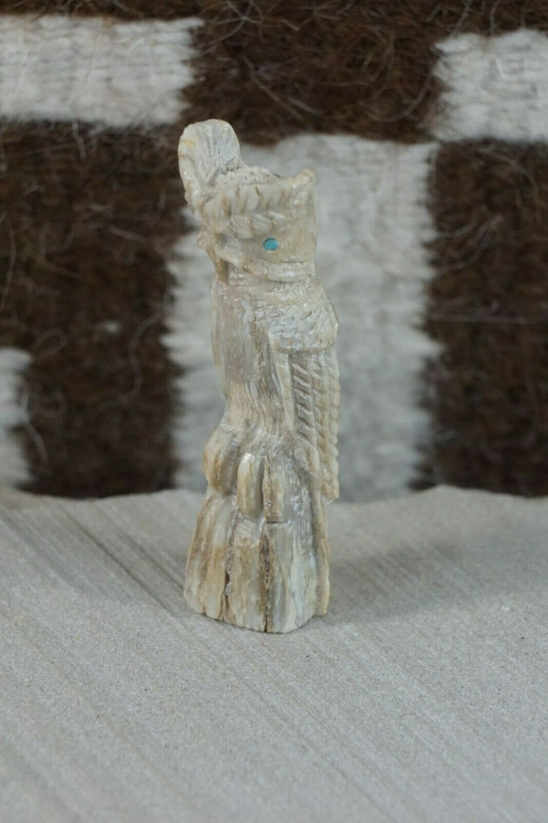 Owl Zuni Fetish Carving - Jerrold Lahaleon - High Lonesome Trading