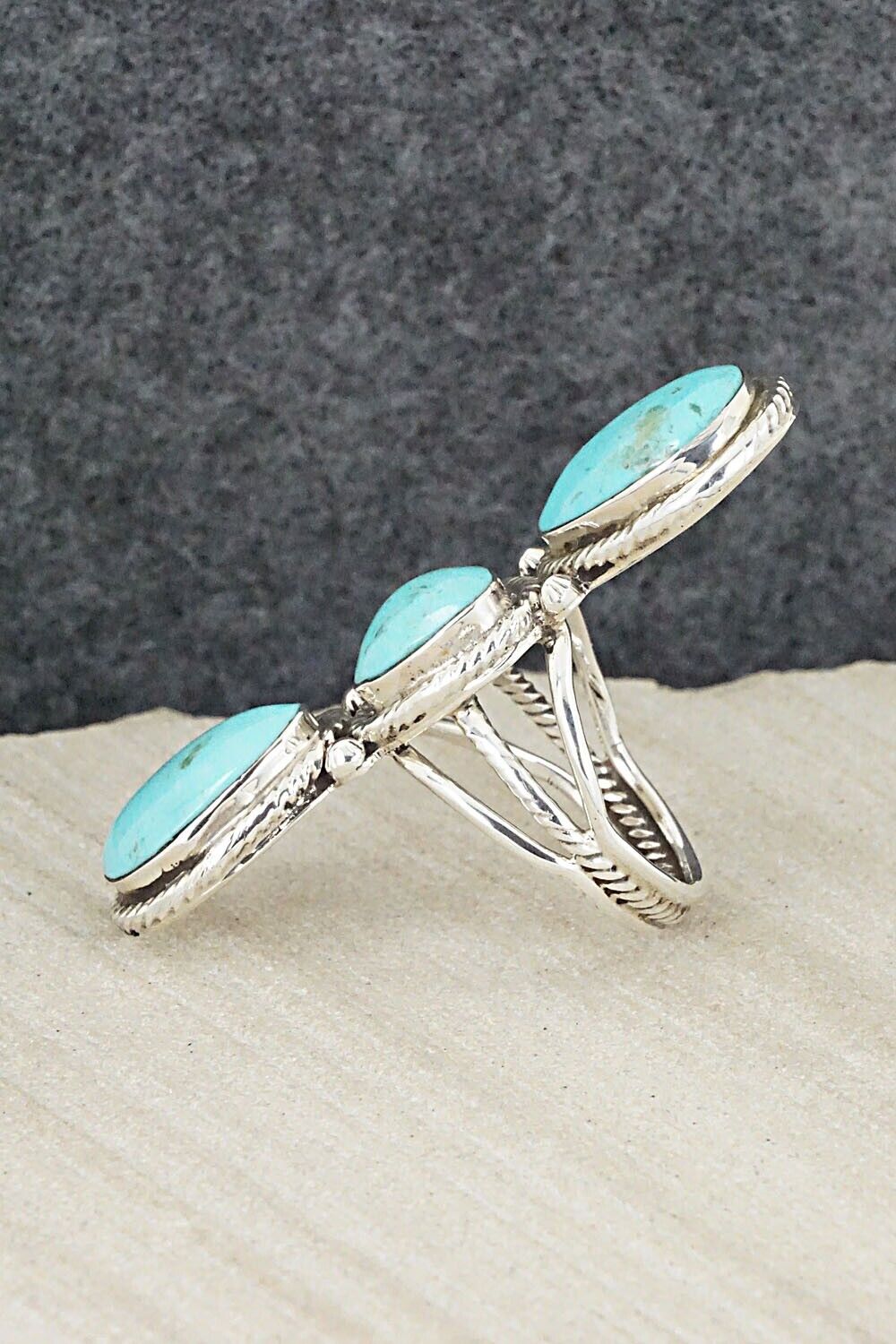 Turquoise and Sterling Silver Ring - Bucky Belin - Size 6.5