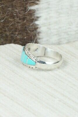 Turquoise & Sterling Silver Ring - Millie Peynetsa - Size 8