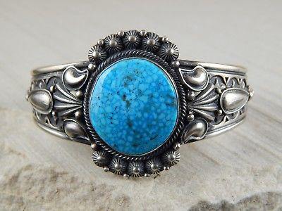 Navajo Turquoise & Sterling Silver Bracelet - Derrick Gordon - High Lonesome Trading