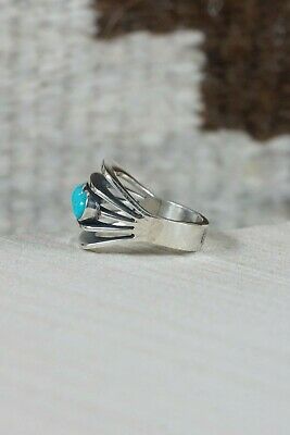 Navajo Turquoise and Sterling Silver Ring - James Bahe - Size 6.75 - High Lonesome Trading