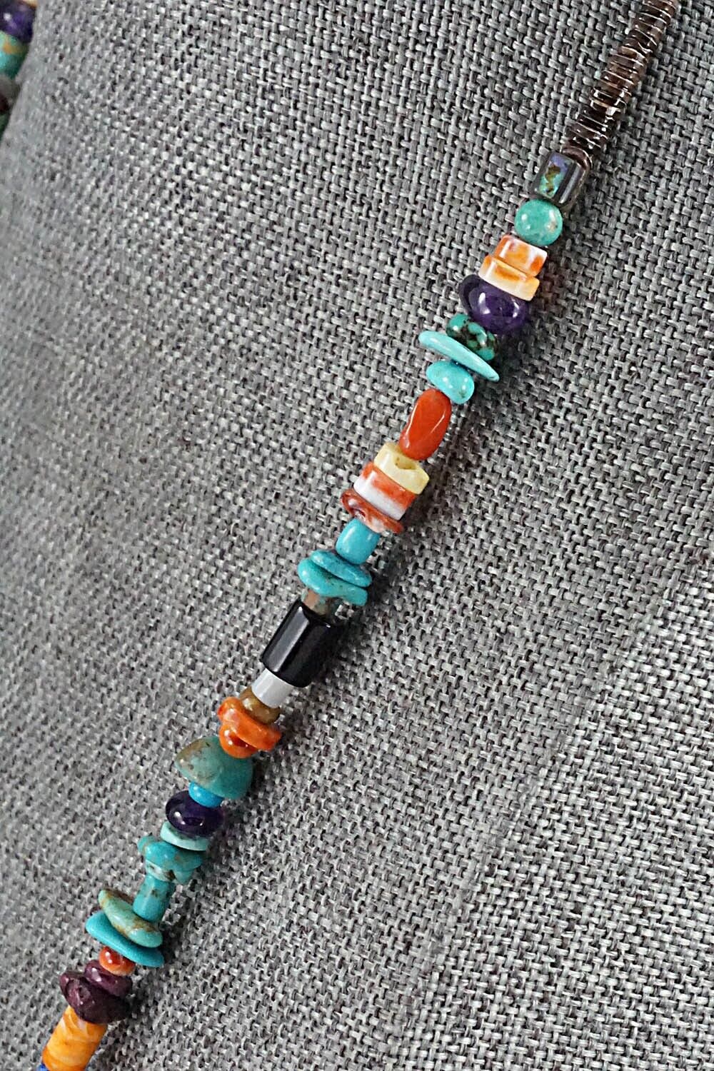 Multi Stone and Sterling Silver Necklace - Helen Tsosie