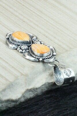 Spiny Oyster & Sterling Silver Pendant - Jeff James Jr.