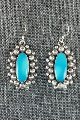 Navajo Turquoise & Sterling Silver Earrings - Freida Martinez