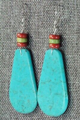 Turquoise & Sterling Silver Earrings - Lupe Lovato