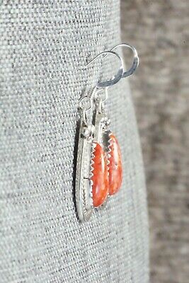 Spiny Oyster & Sterling Silver Earrings - Navajo