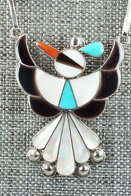 Multi Stone & Sterling Silver Inlay Necklace and Earrings Set - Leavus Ahiyite