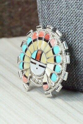 Zuni Multi Stone and Sterling Silver Pendant & Pin - Verdel Niiha - High Lonesome Trading