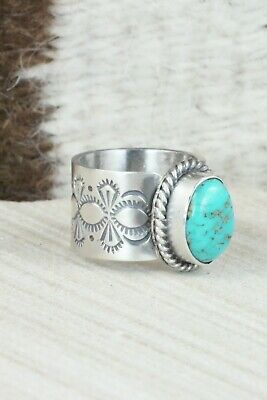 Turquoise and Sterling Silver Ring - Michael Calladitto - Size 6.75