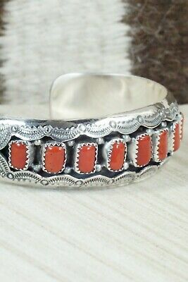 Coral and Sterling Silver Bracelet - Wilbert Muskett Sr.