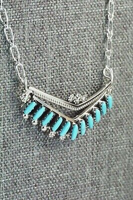 Turquoise & Sterling Silver Necklace - MaDerral Kallestewa - High Lonesome Trading