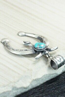 Turquoise and Sterling Silver Naja Pendant - Mary Cayatineto