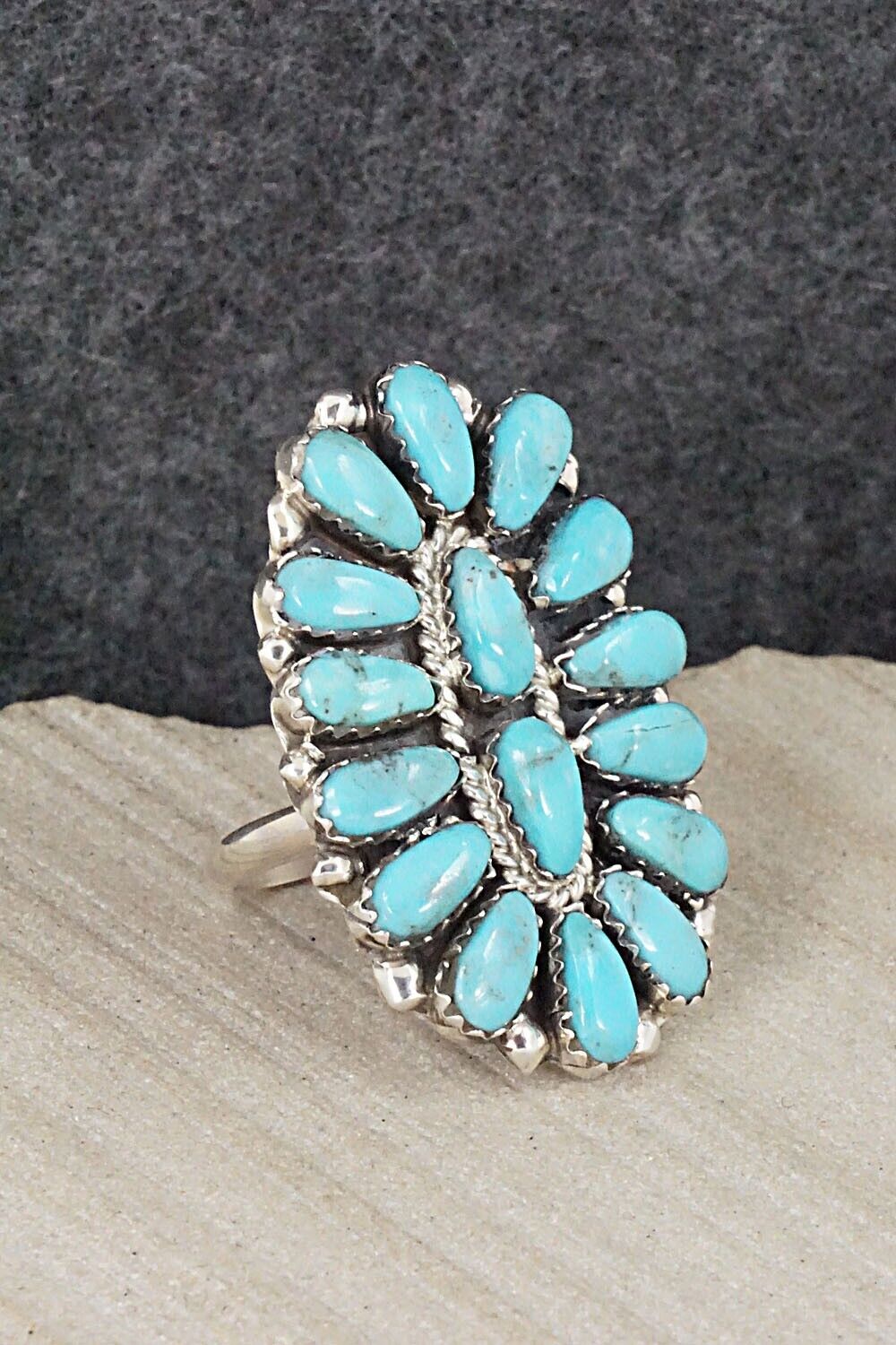 Turquoise and Sterling Silver Ring - Jesse Williams - Size 6.5 (adjustable)