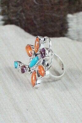 Multi Stone & Sterling Silver Ring - Bobby Platero - Size 6