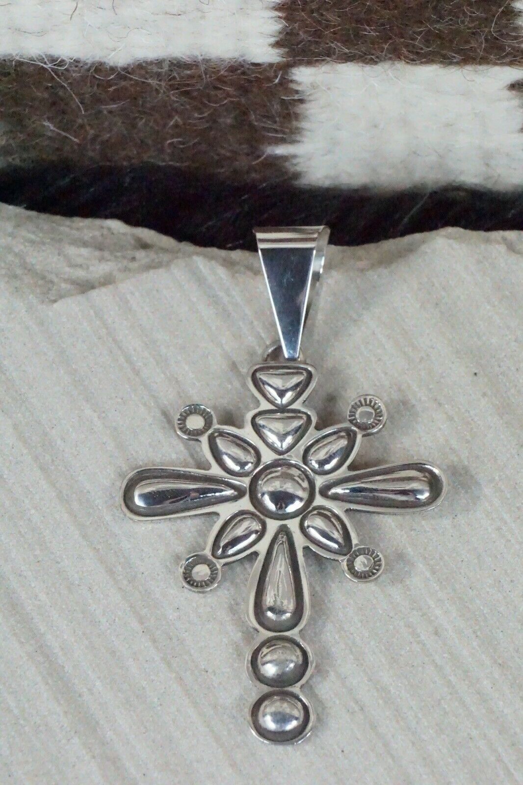 Sterling Silver Cross Pendant - Alex Sanchez - Navajo