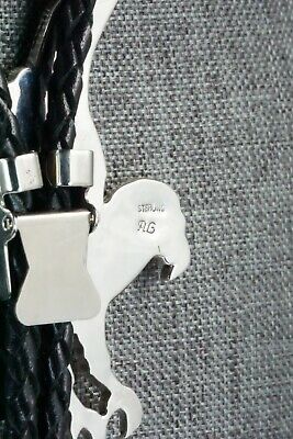 Jet, Mother of Pearl & Sterling Silver Bolo Tie - Navajo