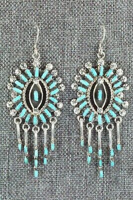 Turquoise & Sterling Silver Earrings - Keith Leekity