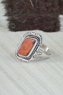 Spiny Oyster and Sterling Silver Ring - Andrew Vandever - Size 8.75