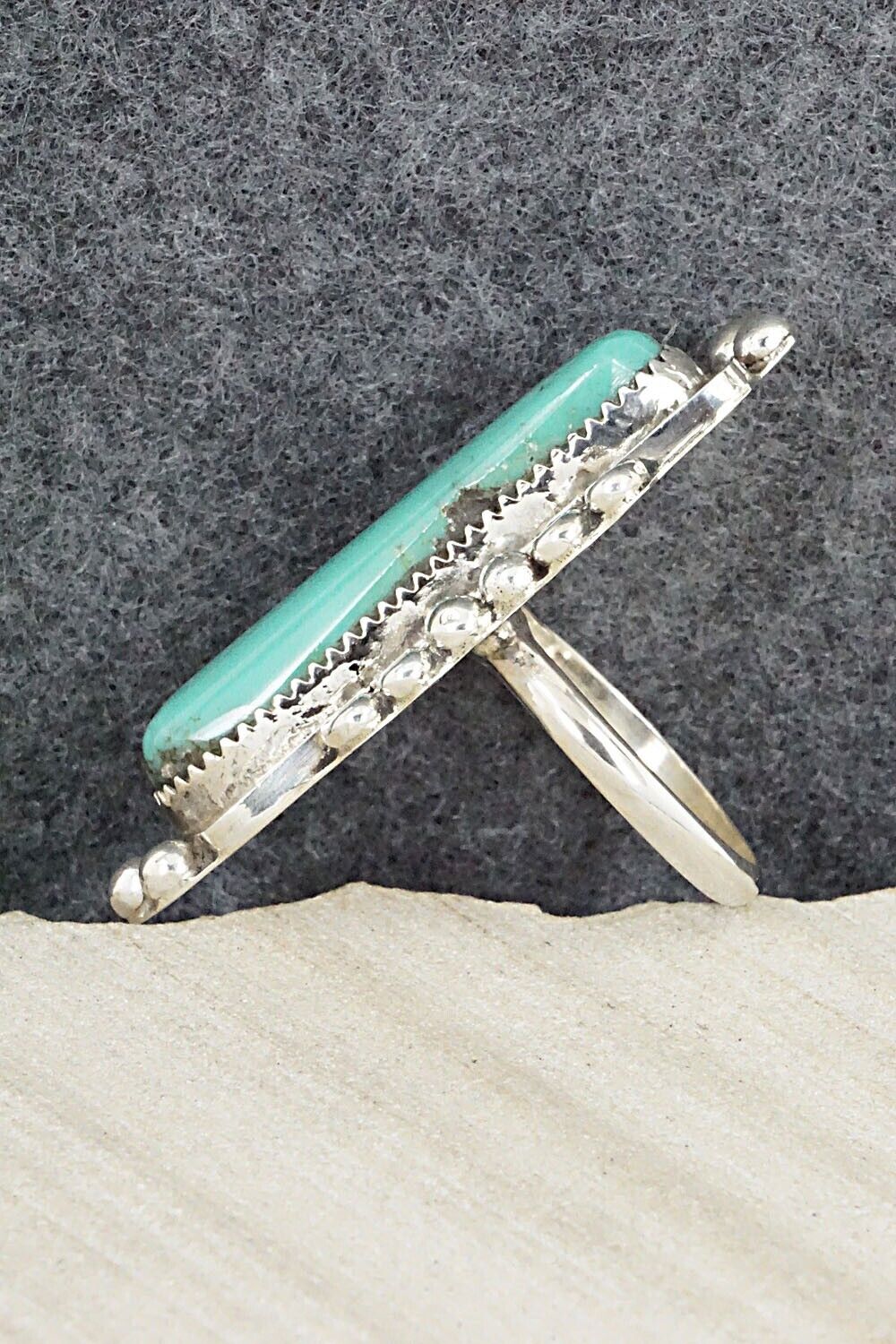 Turquoise & Sterling Silver Ring - Donavan Nez - Size 9