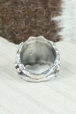 Turquoise & Sterling Silver Ring - Andrew Vandever - Size 6.75