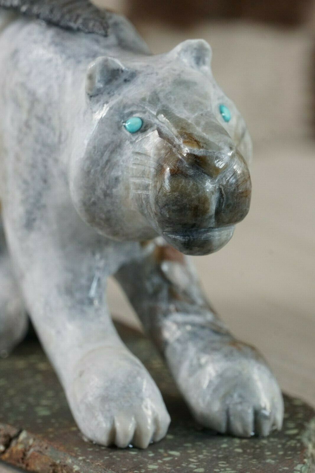 Mountain Lion Zuni Fetish Carving - Clive Hastito - High Lonesome Trading