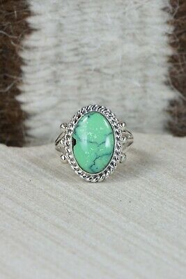 Navajo Turquoise & Sterling Silver Ring - Genevieve Frank - Size 6.25