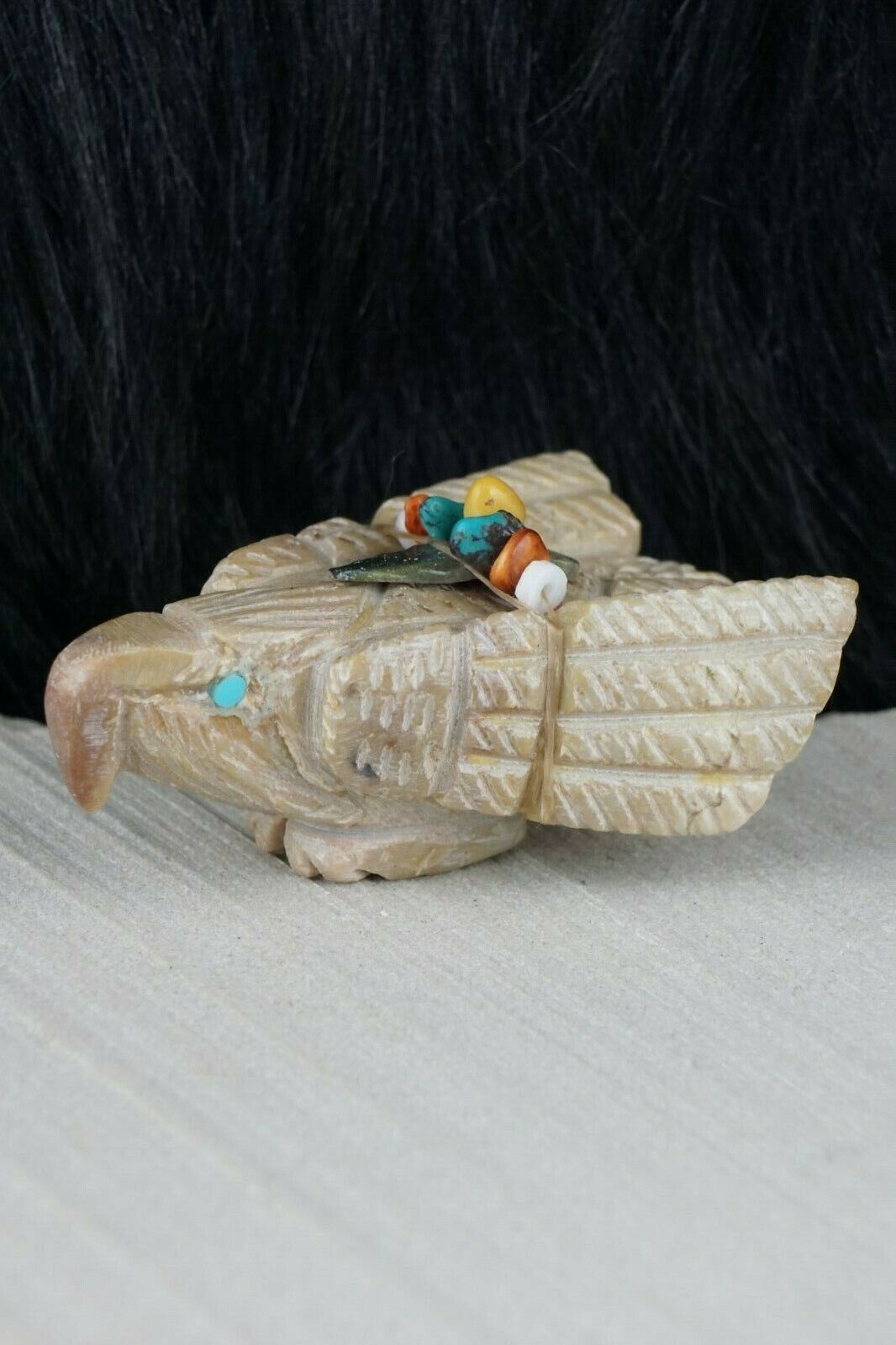 Eagle Zuni Fetish Carving - Narren Bowannie - High Lonesome Trading