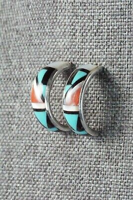 Multi Stone Inlay & Sterling Silver Earrings - Delberta Boone