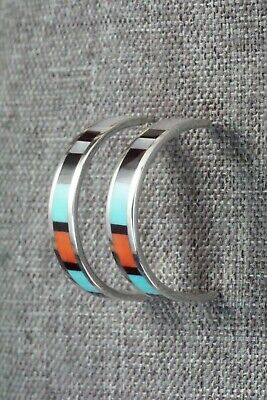 Multi Stone Inlay & Sterling Silver Earrings - Robin Chavez