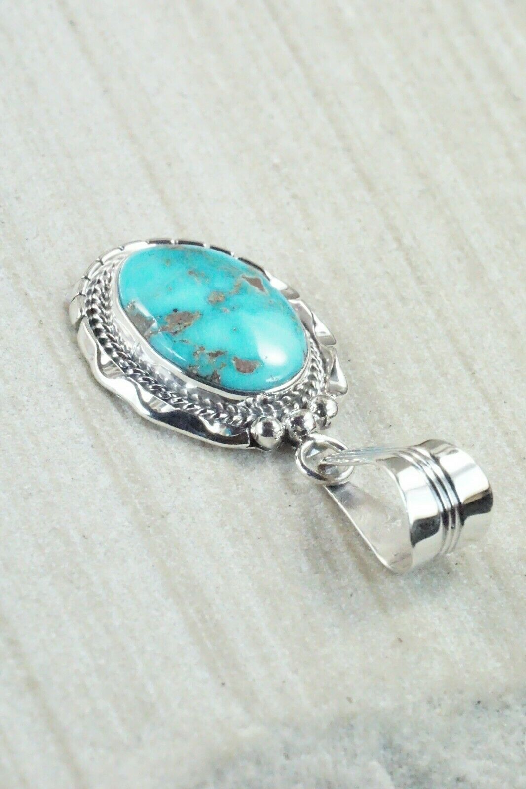 Turquoise & Sterling Silver Pendant - Samuel Yellowhair