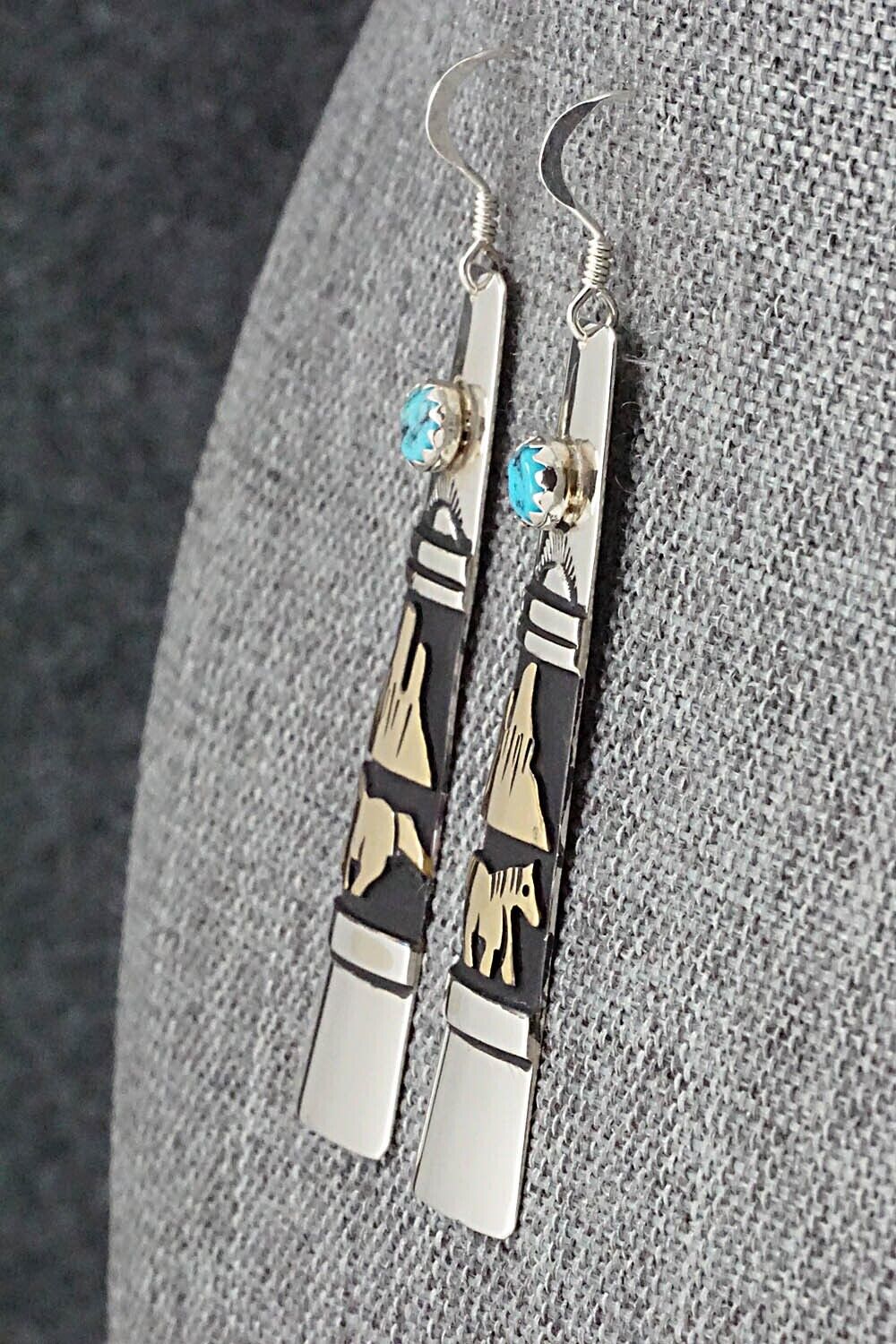 Turquoise & Sterling Silver Earrings - Rosita Singer