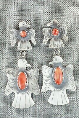 Spiny Oyster & Sterling Silver Earrings - Gabrielle Yazzie