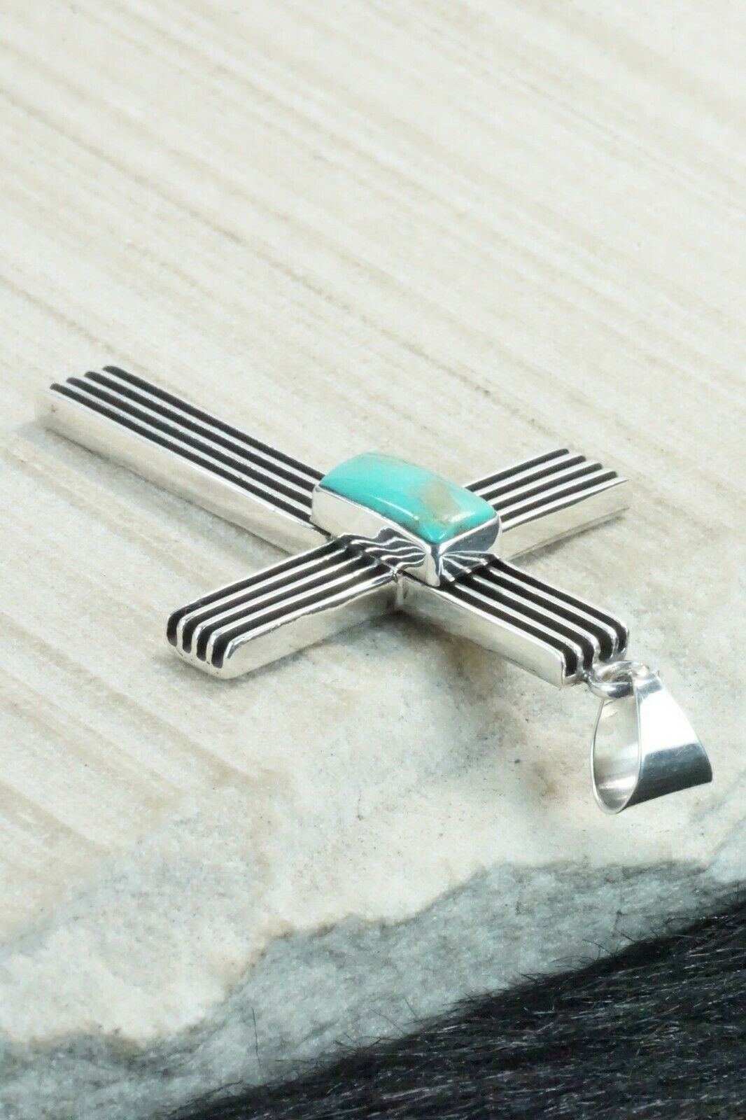 Turquoise & Sterling Silver Pendant - Francis Jones