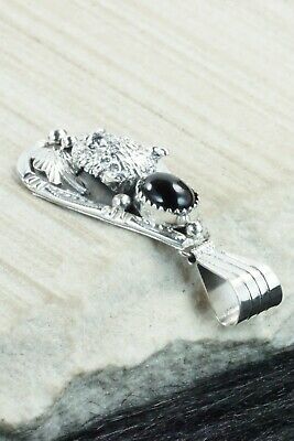 Onyx & Sterling Silver Pendant - Henry Attakai
