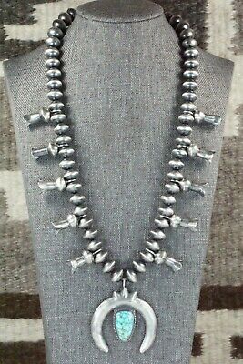 Turquoise & Sterling Silver Squash Blossom - Preston Haley
