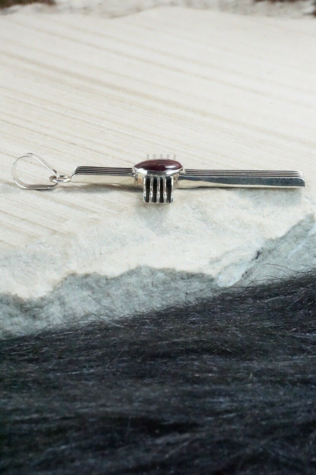 Spiny Oyster & Sterling Silver Pendant - Francis Jones