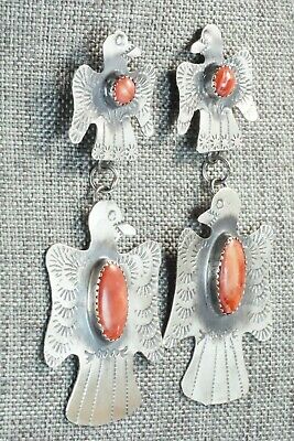 Spiny Oyster & Sterling Silver Earrings - Gabrielle Yazzie