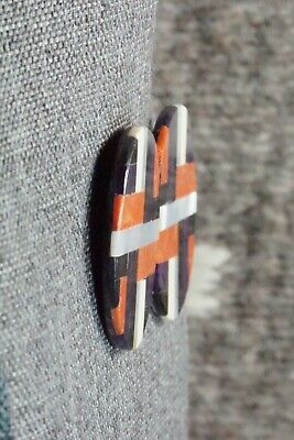 Multi Stone Inlay & Sterling Silver Earrings - Chaslyn Crespin