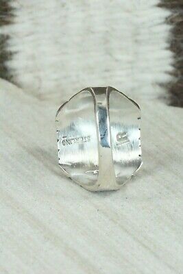 Inlay White Buffalo & Sterling Silver Ring - Ray Jack - Size 9.5