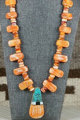 Santo Domingo Spiny Oyster & Turquoise Necklace - Lupe Lovato