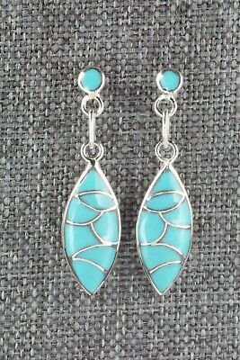 Turquoise & Sterling Silver Earrings - Danny Seoutewa
