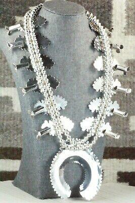 Turquoise & Sterling Silver Squash Blossom Set - Lavell Byjoe - High Lonesome Trading